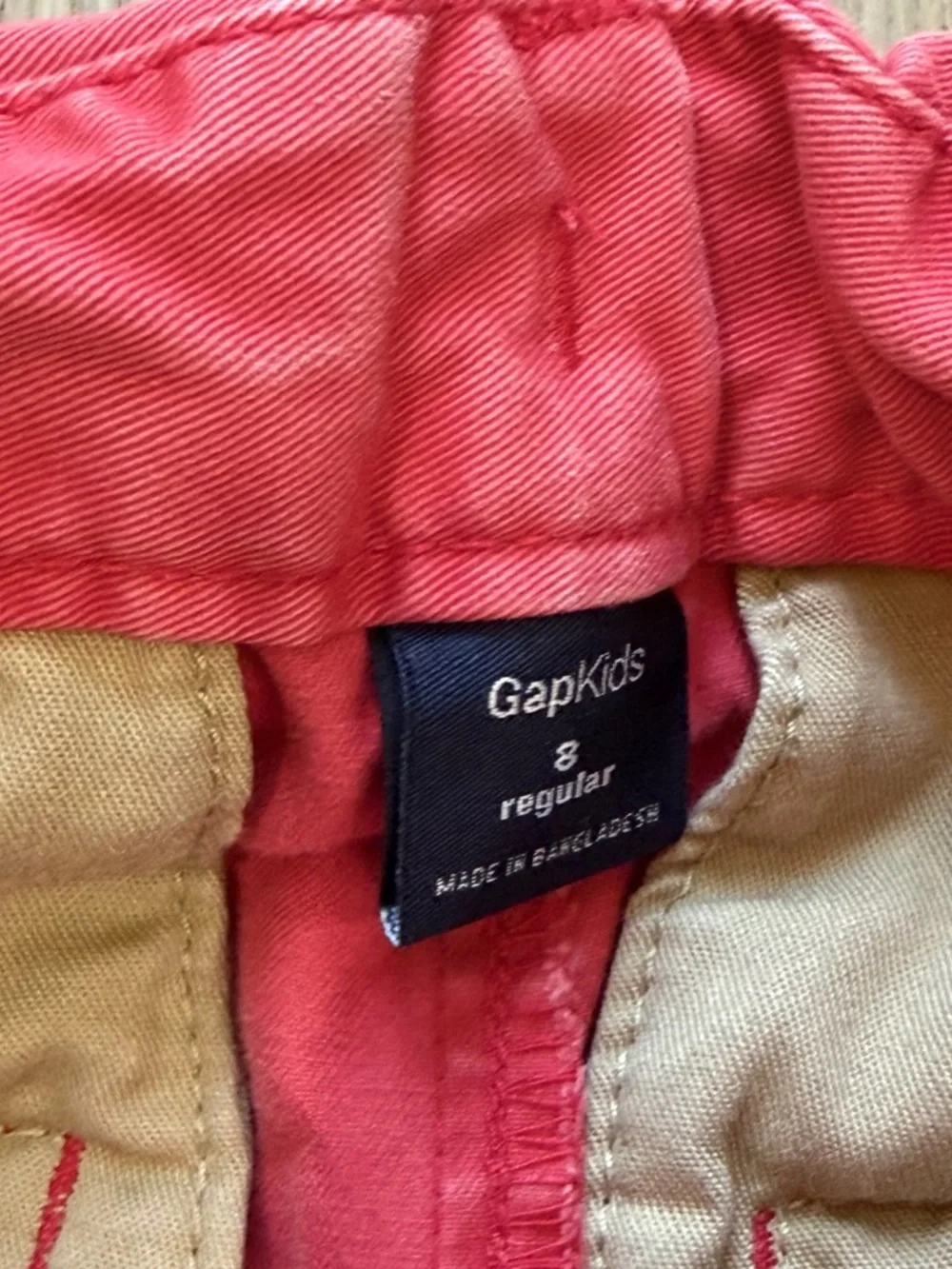 Gap boys 8 reg cotton chino shorts pink-red